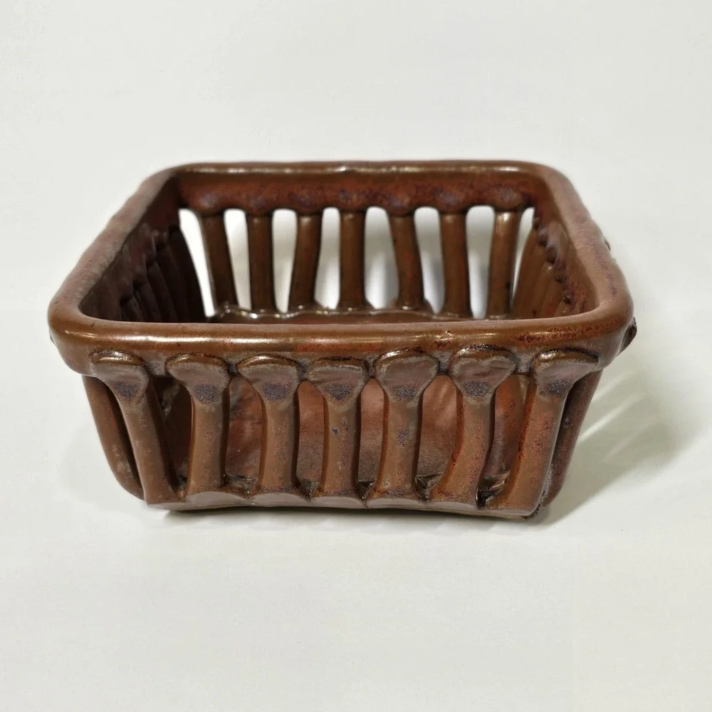 Vintage Michael Cohen Pottery Berry Basket Stoneware Studio Art Pottery